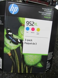 BRAND NEW!! GENUINE HP 952XL 3-PACK Cyan Magenta Yellow Color Ink XL FREE SHIP!! - Photo 1/1