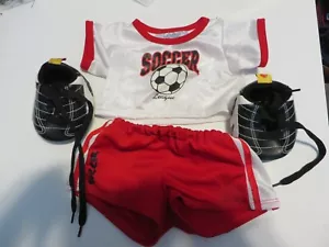 Build a Bear BABW Fútbol Fútbol Uniforme Zapatos Camiseta Pantalones Cortos Lote - Imagen 1 de 3