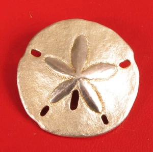 FABULOUS VINTAGE STERLING SILVER OCEAN SAND DOLLAR SHELLFISH SEA PENDANT BROOCH - Picture 1 of 2