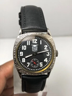 Vintage Elgin USA Manual Winding 17 Jewels Black Dial Unisex Wristwatch - Imagem 1 de 4