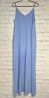 2X/3X New Light Blue Stretchy Rayon Knit Long Maxi Tank Dress 50$ Pockets