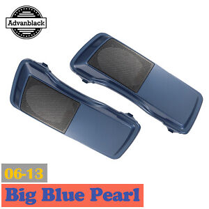 Big Blue Pearl Saddlebags Speaker Lids Cover for Harley Street Road Glide 06-13