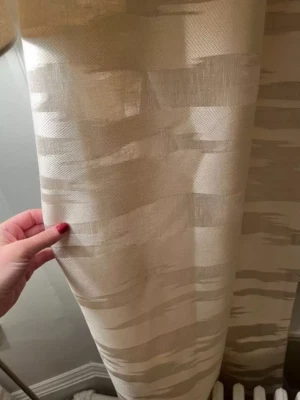 48W x 84L Beige West Elm Textured Clipped Jacquard Semi-sheer Curtains - Image 1 of 4