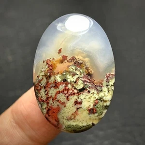 Scenic Moss Plume Agate Cabochon 30x20x5.7mm High Quality 28 ct - Picture 1 of 6