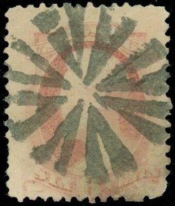 US SCOTT #148, gebraucht mit "CIRCLE of LONG V's" Socked on Nose FANCY CANCEL, top! - Bild 1 von 1