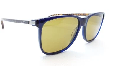 New Gucci GG0017S-005 Transparent Blue & Havana With Brown Lens Sunglasses - Image 1 of 4