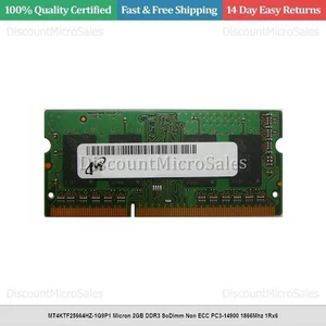 MT4KTF25664HZ-1G9P1 Micron 2GB DDR3 SoDimm Non ECC PC3-14900 1866Mhz 1Rx6 - Picture 1 of 1
