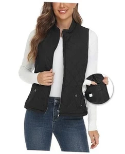 2024 Women's Outwear Quilted Vest With One Inside Pocket - Stand Collar - Picture 1 of 7