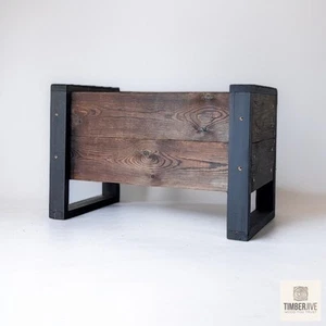 Durable Wooden Planter Trough – Rustic Charred Heavy-Duty Patio Bed - Picture 1 of 12