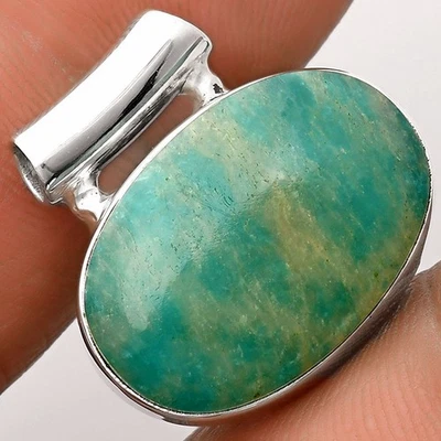 Natural Paraiba Amazonite 925 Sterling Silver Pendant Jewelry P-1259 - Image 1 of 4