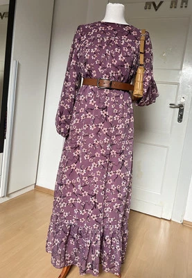 MaxiKleid bodenlang kleid S M L 38 40 42 Blogger Hijab Kaftan floral Zara Boheme - Bild 1 von 4