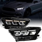 for Ford Mustang 2015 2022 LED Triple Projector Headlights Switchback Sequential