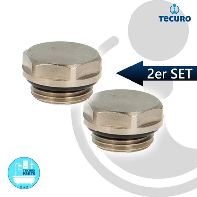 tecuro Blindstopfen 2 Stück Verschlussstopfen 3/8 Zoll selbstdichtend mit O-Ring