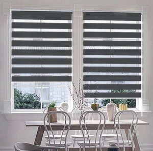 Kokorona Zebra Roller Blinds Window Dual Layer Fabric 90cm x 150cm RRP£25 - Picture 1 of 13