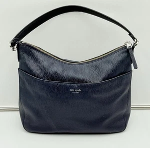 Kate Spade New York Polly Medium Convertible Shoulder Bag Navy Pebbled Leather - Bild 1 von 15