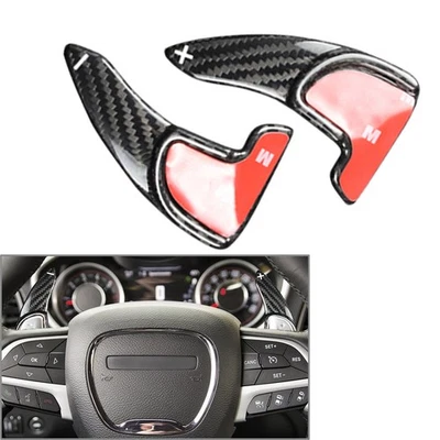 1 Paar Kohlefaser-Lenkrad-Schaltwippen für Dodge Challenger Charger für Durango - Bild 1 von 4