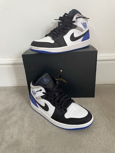 Nike Air Jordan 1 SE Mid Royal punta nera taglia UK 8
