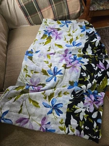 J. Jill ~ Very Pretty Floral Foliage Infinity Scarf - 100% Cotton 68" x 21" - Picture 1 of 5