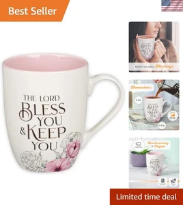 Eleganter 12 Unzen Blumen Kaffeebecher - Ermutigender Bibelvers & Spülmaschinenfest - Bild 1 von 6