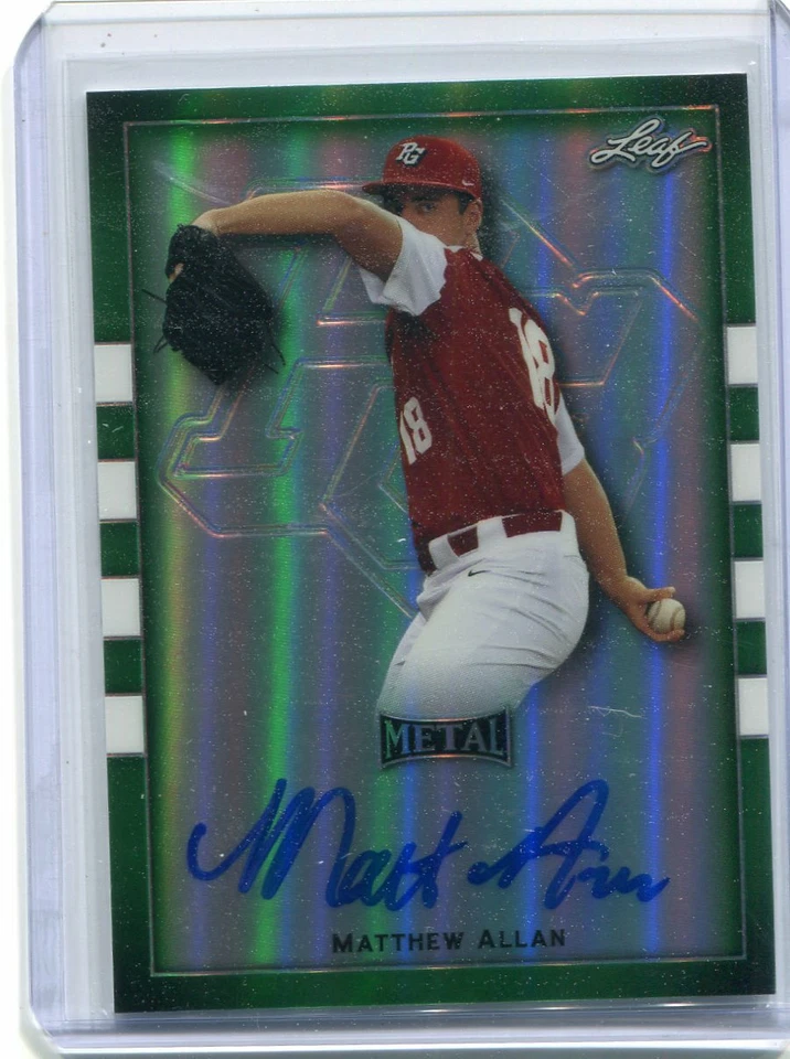 2018 Leaf Perfect Game All-American Metal Green Matthew Allan Auto 3/10 - Image 1 of 1