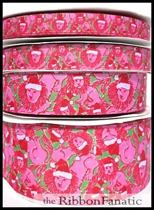 3yds Lilly Santa Lion Christmas 5/8" 7/8" 1.5" 3" Grosgrain Ribbon - Picture 1 of 1