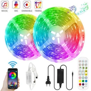 RGB LED Stripe 5050 SMD Leiste Streifen 1m-30m Leuchte Lichterkette APP Musik - Bild 1 von 12