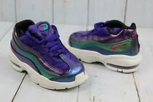 Nike Air Max 95 Shoes Toddler Size 6c (A09212-500) Metallic Purple And Teal Rare