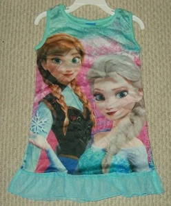 Disney Frozen Anna & Elsa Nightgown Pajamas Size 4T - 6T - 8T - 10T New - Picture 1 of 2