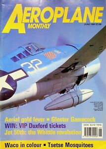 Vtg Aeroplane Monthly Magazine June 1991 Gloster Gamecock m1729