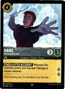 DISNEY LORCANA 180/204 HANS THIRTEENTH IN LINE SUPER RARE NON-FOIL - Picture 1 of 2