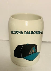 MLB Diamondbacks White Ceramic Beer Stein Tankard With Retro Purple Teal Logo - Picture 1 of 12