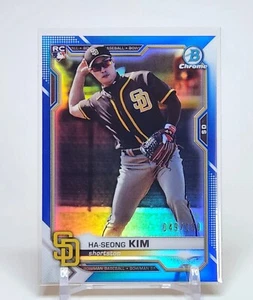 Bowman Chrome Ha-Seong Kim #97 Rookie Blue Refractor 2021/150 - Imagen 1 de 2