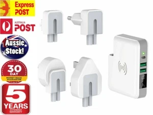 Qi Wireless Travel Adaptor Charger 6700Mah Power Bank Universal Au Eu Uk Us - Picture 1 of 6