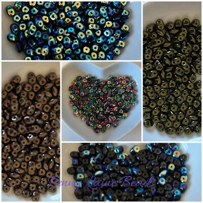 Super Duo's Twin Hole beads - Matubo SuperDuo AB Coated 10g - Image 1 of 4