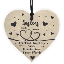 Sorella regali personalizzati Segno in Legno Cuore Bomboniera Compleanno Regalo per Sorella