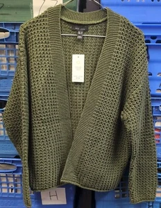 New Look Moss Stitch Cropped Cardigan, Green, Size Small, Brand New - Picture 1 of 3