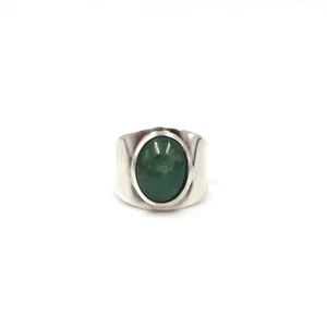 925 Silber Ring massiver Bandring 4.57ct Smaragd Schmuck 16.5mm / 52 Emerald - Bild 1 von 13