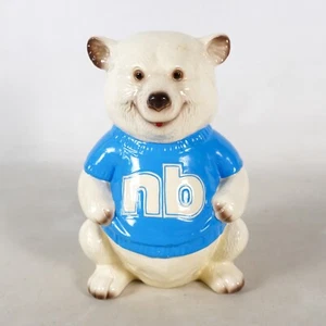 Banco de monedas de oso polar animal North Bank Chicago de colección cerámica Japón blanco azul - Imagen 1 de 9