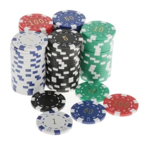 Packung mit 100 gestreiften Pokerchips, 11,5 g, Casino Supply Game Token Caly - Bild 1 von 7