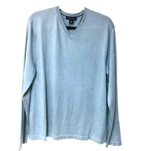 Banana Republic Seide Kaschmir Pullover Pulli Herren XL blau grau V-Ausschnitt - Bild 1 von 7