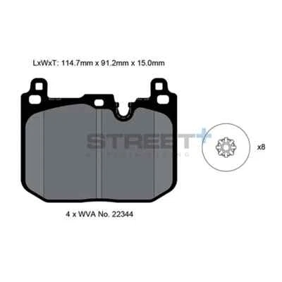 Pagid Street+ Performance Front Brake Pads Set for Mini Cooper S F56 inc JCW - Image 1 of 3