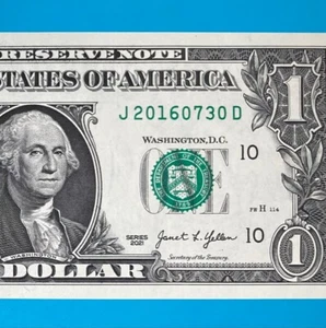 2016 July 30 (J 20160730 D) BIRTHDAY Note $1 One Dollar Bill *UNC* - Picture 1 of 4