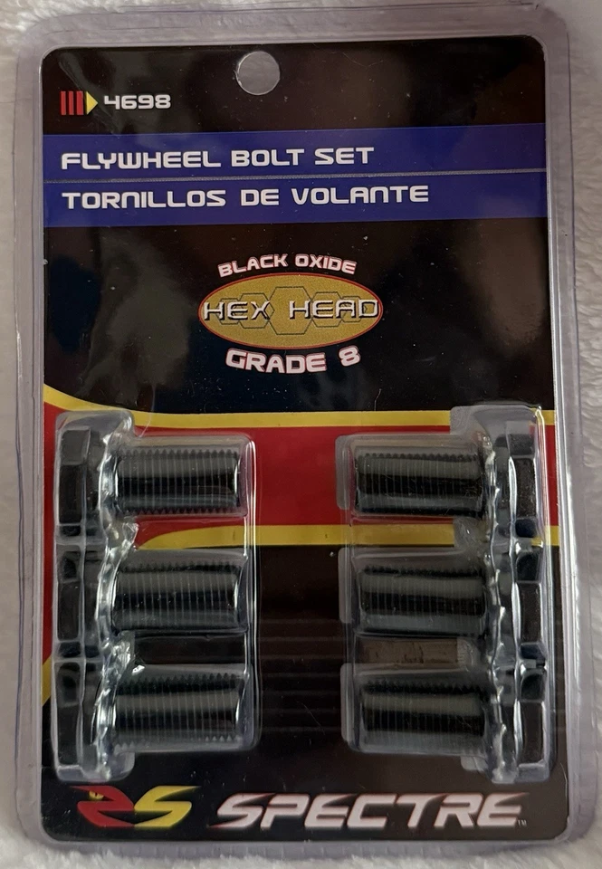 Spectre 4698 Ford Chevy Flywheel Bolt & Washer Set 7/16”-20x1” Black Grade 8 - Image 1 of 1