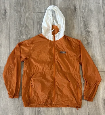 Stussy Jacket Mens Large Orange Windbreaker Full Zip Outer Shell Hooded Outdoors - Image 1 of 4