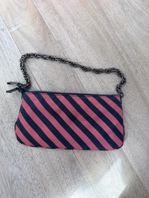 J. ЭКИПАЖ красный и темно-синий полоски шелковая сумка через плечо застежки цепочка ремень сумочки - Изображение 1 из 4