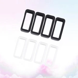 8 Pezzi Fibbia Orologio Silicone per Cinturini Orologio 22mm Chiusura Bianco e Nero - Foto 1 di 11