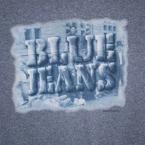 Vintafe 1996 90s LEVI's Blue Jeans Mens T-Shirt L Single Stitch USA Made Promo - Picture 1 of 10