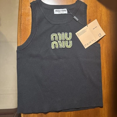 Top blanco sin mangas Miu Miu para mujer talla pequeña Foto 1 de 2