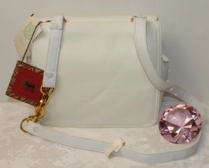 Saddle River By Stone Mountain Leather White Off White 2 Tone Shoulder Bag Purse - Picture 1 of 12