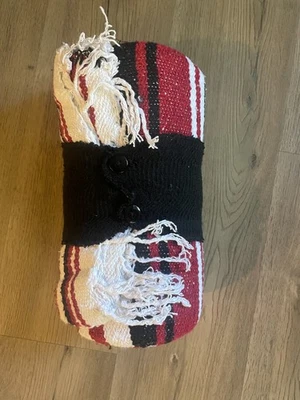 Black Canyon Outfitters Handwoven Throw Blanket Red, White & Black 84" x 48" - Image 1 of 4